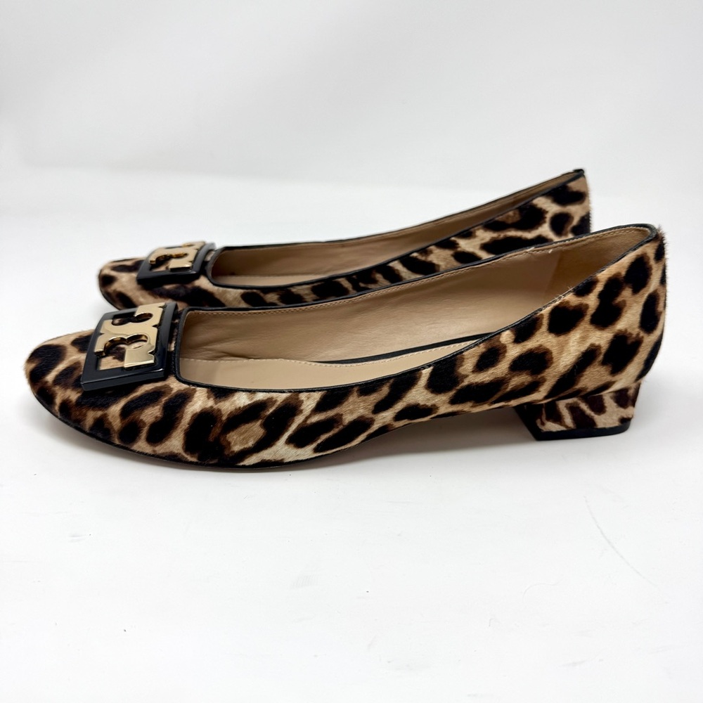 Tory Burch Gigi Calf Leopard Hair Block Heel Pumps - Picture 7 of 14
